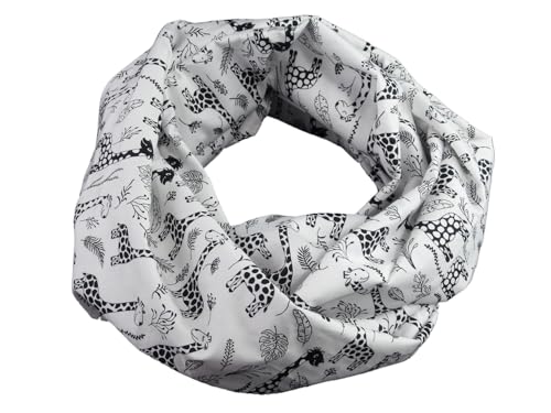 bettina bruder - Damen-Loop Schlauchschal Giraffen weiß schwarz - 100% Baumwolle von bettina bruder