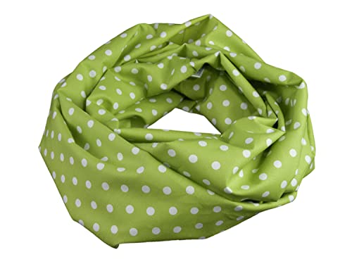 bettina bruder - Damen-Loop Schlauchschal Punkte Tupfen grün weiß - 100% Baumwolle - Schlauchschal von bettina bruder