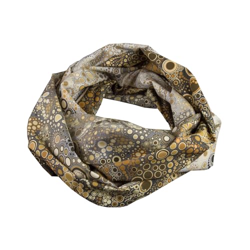 bettina bruder - Damen-Loop Schlauchschal Tropfen Punkte Farbverlauf beige braun grau bunt - 100% Baumwolle von bettina bruder
