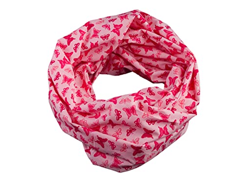 bettina bruder - Damen-Loop Schmetterlinge rosa rot bunt - 100% Baumwolle - Schlauchschal von bettina bruder