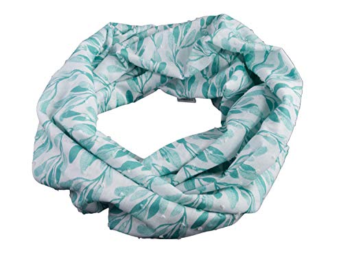 bettina bruder - Leichter Loopschal Schlauchschal Blumen weiß türkis - 55% Baumwolle, 45% Polyester von bettina bruder