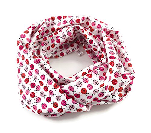bettina bruder - Loop Schlauchschal Marienkäfer weiß rosa pink - 25 cm x 140 cm - 100% Baumwolle von bettina bruder