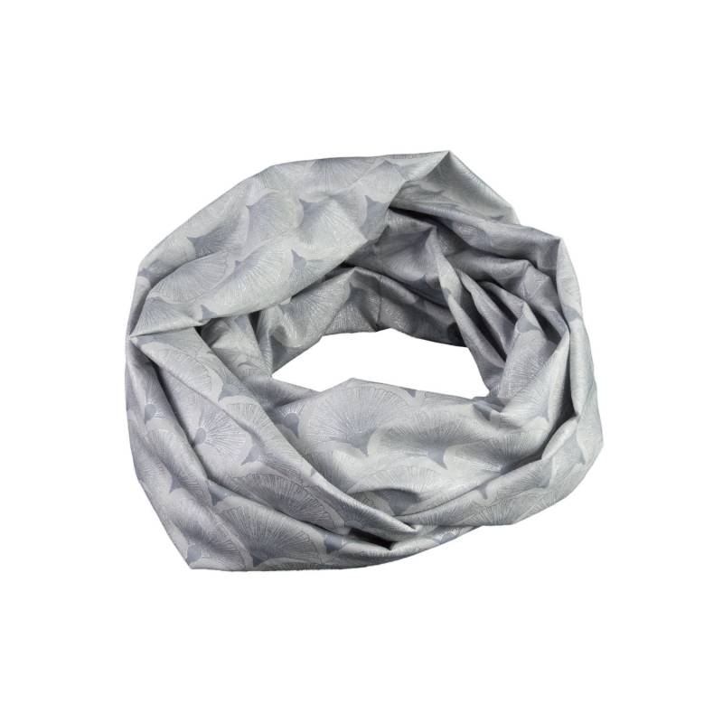 Damen-Loopschal Japan Fächer Grau Glitzer Silber Ca. 25 cm X 140 - 100% Baumwolle Rundschal Schlauchschal Damen-Loopschal Japan Fächer Grau Glitzer Silber Ca. 25 cm X 140 - 100% Baumwolle Rundschal Schlauchschal von bettinabruder