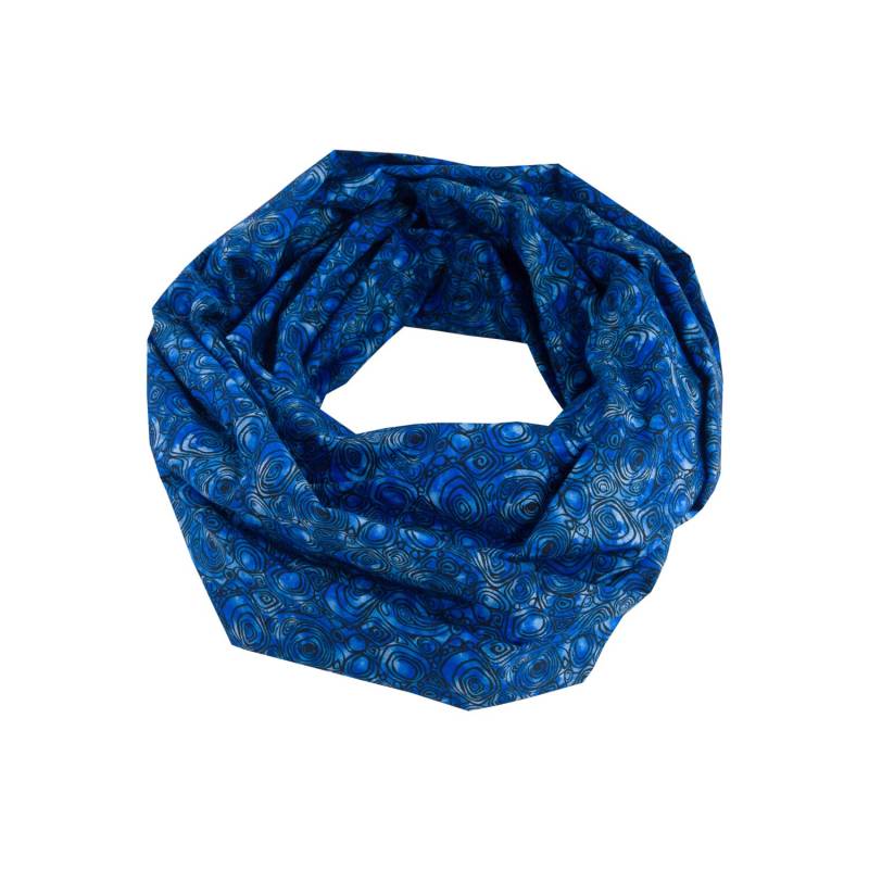 Damen-Loopschal Kringel Blau Schwarz Blautöne Ca. 25 cm X 140 - 100% Baumwolle Rundschal Schlauchschal von bettinabruder