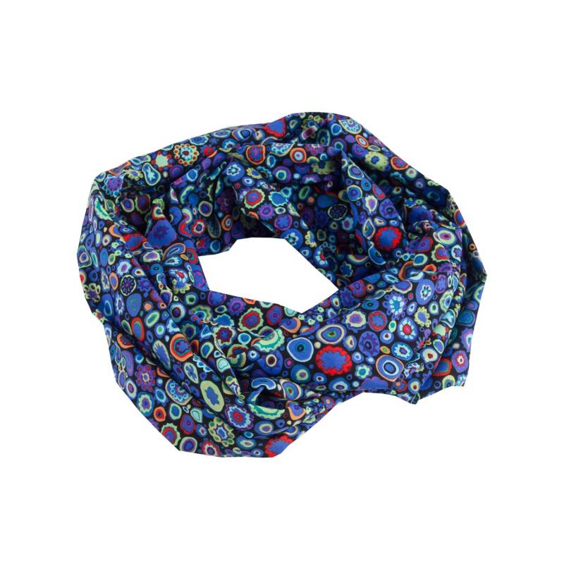 Damen-Loopschal Punkte Kringel Kreise Blau Mint Bunt - Ca. 25 cm X 140 100% Baumwolle Rundschal Schlauchschal von bettinabruder