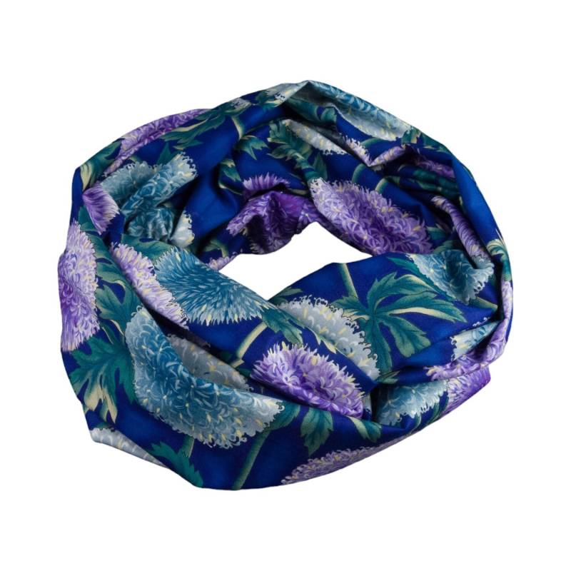 Damen-Loopschal Pusteblume Dandelion Blau Lila Grün Bunt - Ca. 25 cm X 140 100% Baumwolle Rundschal Schlauchschal von bettinabruder