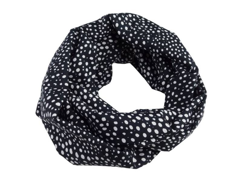 Damen-Loopschal Rundschal Schlauchschal Punkte Schwarz Weiß Ca. 25 cm X 140 - 100% Baumwolle von bettinabruder