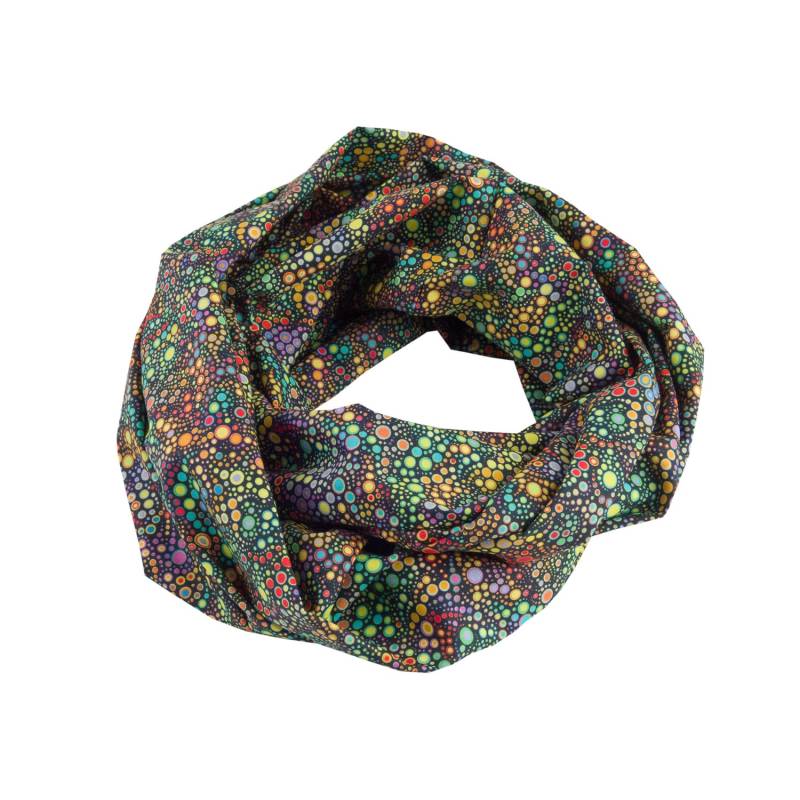 Damen-Loopschal Rundschal Schlauchschal Tropfen Punkte Bubbles Schwarz Bunt Ca. 25 cm X 140 - 100% Baumwolle Damen-Loopschal Rundschal Schlauchschal Tropfen Punkte Bubbles Schwarz Bunt Ca. 25 cm X 140 - 100% Baumwolle von bettinabruder