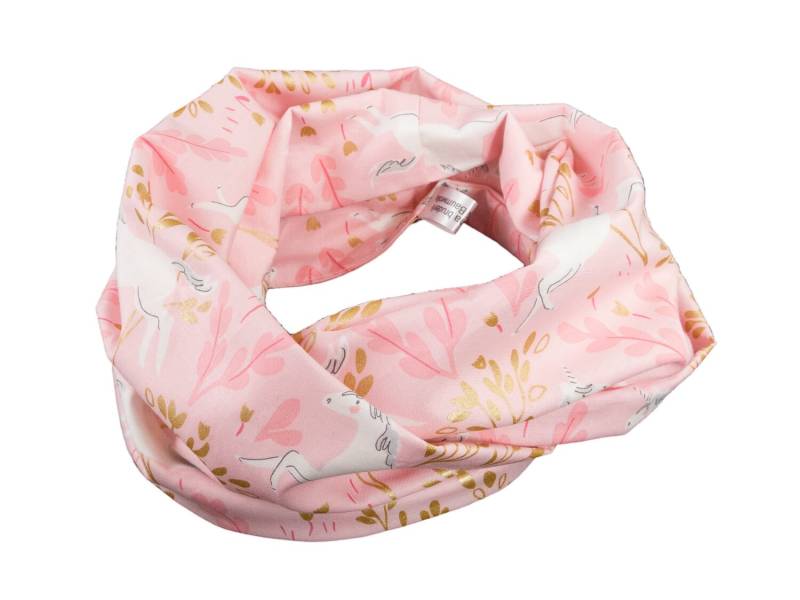 Kinder-Loopschal Schlauchschal Einhorn Rosa Weiß | Ca. 2, 5 - 6 Jahre 100% Baumwolle von bettinabruder