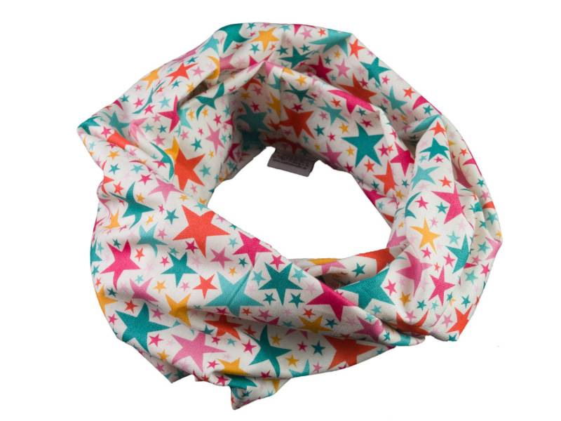 Kinder-Loopschal Schlauchschal Sterne Creme Bunt | Ca. 2, 5 - 6 Jahre 100% Baumwolle von bettinabruder