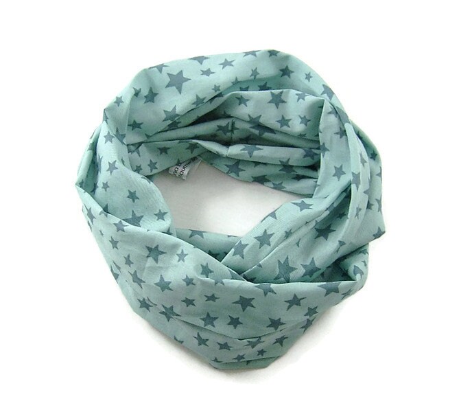 Kinder-Loopschal Schlauchschal Sterne Mint Petrol | Ca. 2, 5 - 6 Jahre 100% Baumwolle von bettinabruder