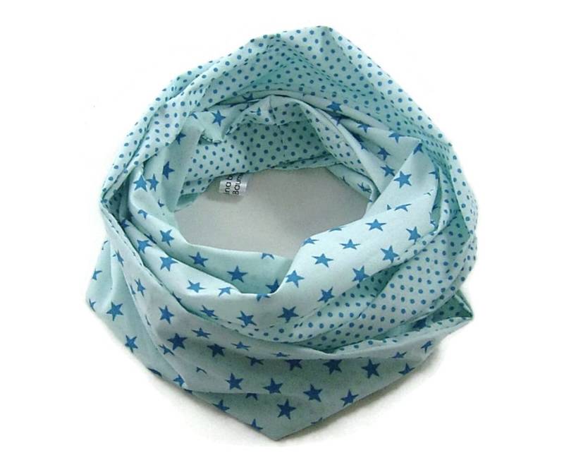 Kinder-Loopschal Schlauchschal Sterne Punkte Mint Petrol | Ca. 2, 5 - 6 Jahre 100% Baumwolle von bettinabruder