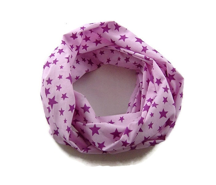 Kinder-Loopschal Schlauchschal Sterne Rosa Pink Berry | Ca. 2, 5 - 6 Jahre 100% Baumwolle von bettinabruder