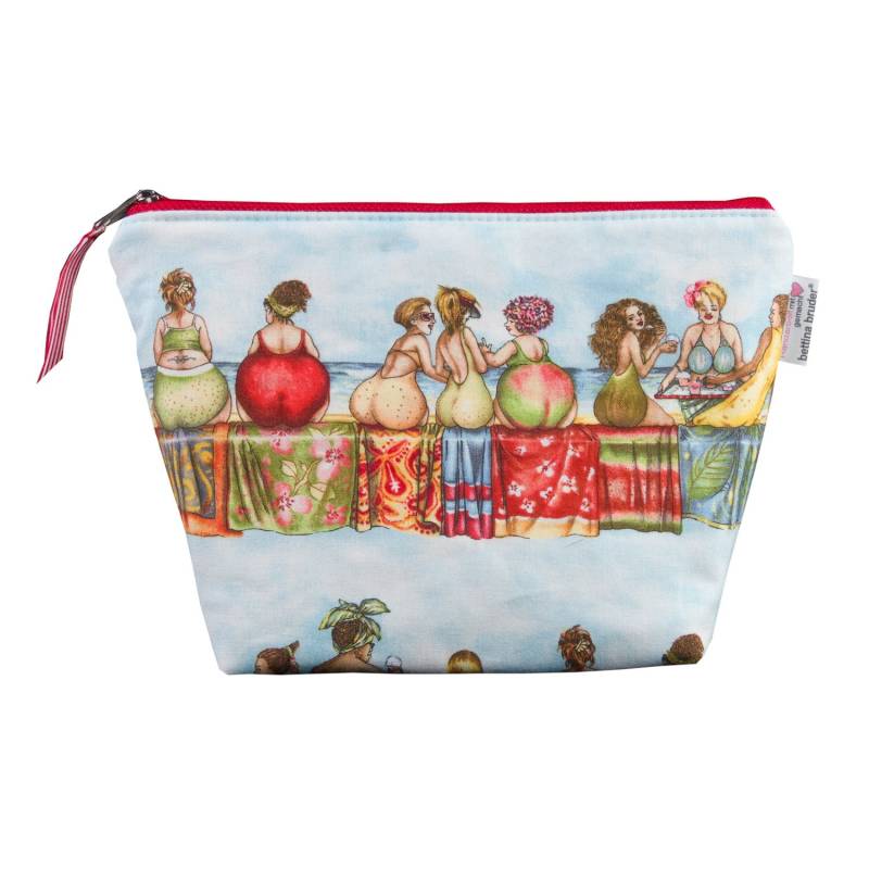 Kosmetiktasche Fruit Ladies Badenixen Hellblau Bunt - Schminktäschchen Makeup von bettinabruder