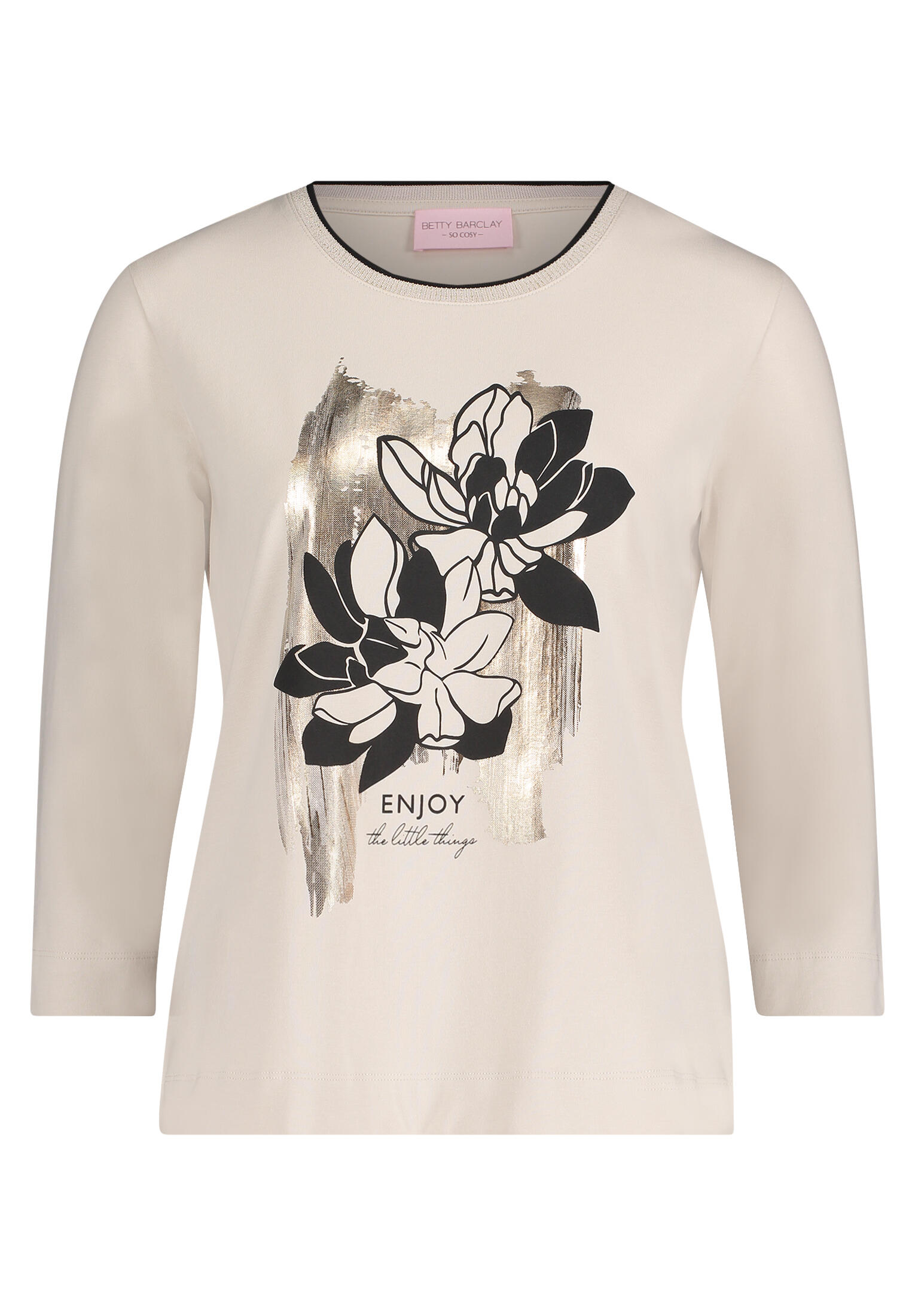 betty barclay - so cosy - - Basic Shirt patch beige/black - Gr. - 40 von betty barclay - so cosy -