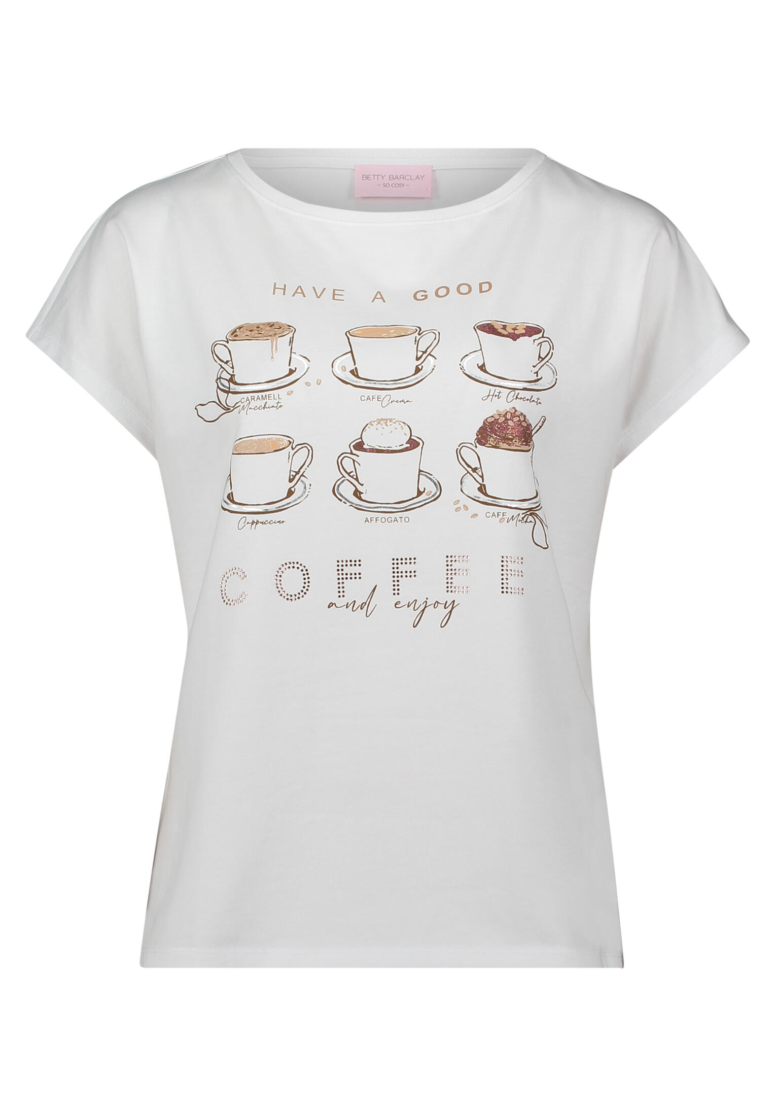 betty barclay - so cosy - - Casual-Shirt patch white/camel - Gr. - 44 von betty barclay - so cosy -