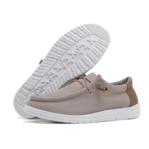 BETYSWEAR Lässige Herren-Slipper – leichte, atmungsaktive Segeltuch-Bootsschuhe für Herren, Khaki25002, 46 EU BETYSWEAR Lässige Herren-Slipper – leichte, atmungsaktive Segeltuch-Bootsschuhe für Herren, Khaki25002, 46 EU von betyswear