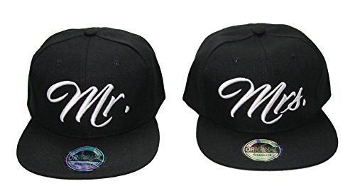 Snapback Cap King Queen Mr Mrs Brother Sister Damen Herren Partner Caps Camouflage schwarz grau (Mr. & Mrs.) von beybey