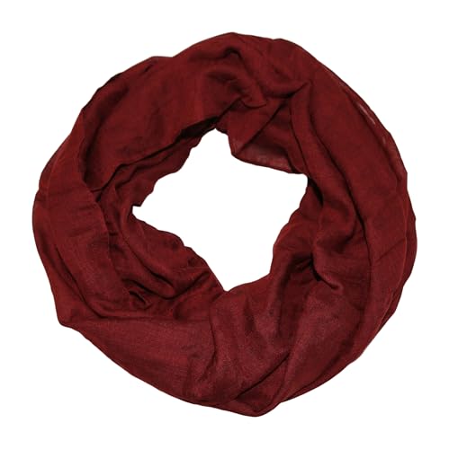 beybey® Basic Damen Loopschal aus Viskose & Baumwolle und in vielen Farben. Perfekte Geschenkidee! (bordeaux) von beybey