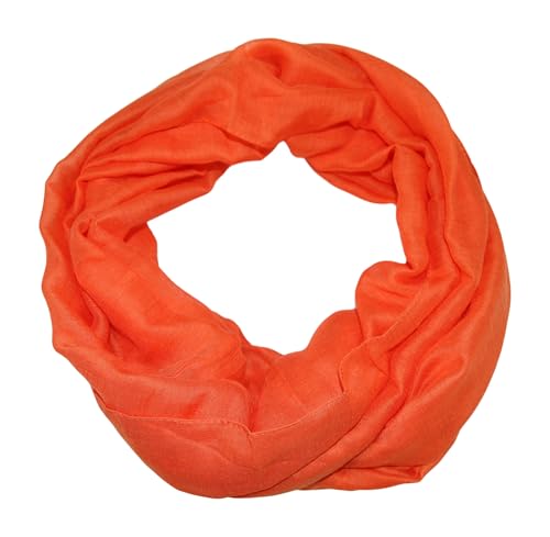 beybey® Basic Damen Loopschal aus Viskose & Baumwolle und in vielen Farben. Perfekte Geschenkidee! (orange) von beybey