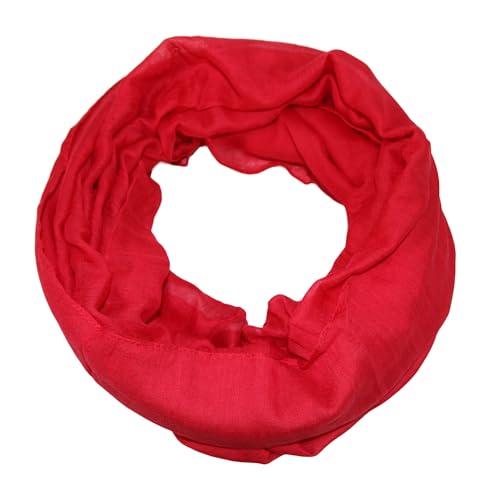 beybey® Basic Damen Loopschal aus Viskose & Baumwolle und in vielen Farben. Perfekte Geschenkidee! (rot) von beybey