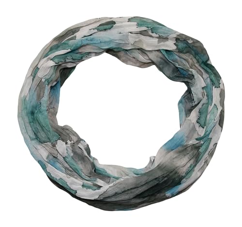 beybey® Batik Damen Seide Loop Schal in unheimlich schönen Farben herrlich fein - exclusiver Seidenschal (grau) von beybey