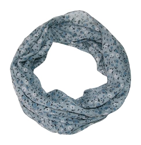 beybey® Blümchen Damen Loop Schal aus Seide und Baumwolle und in herrlichen Farben. (grau) von beybey