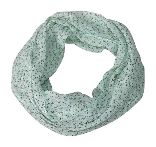 beybey® Blümchen Damen Loop Schal aus Seide und Baumwolle und in herrlichen Farben. (mint) von beybey