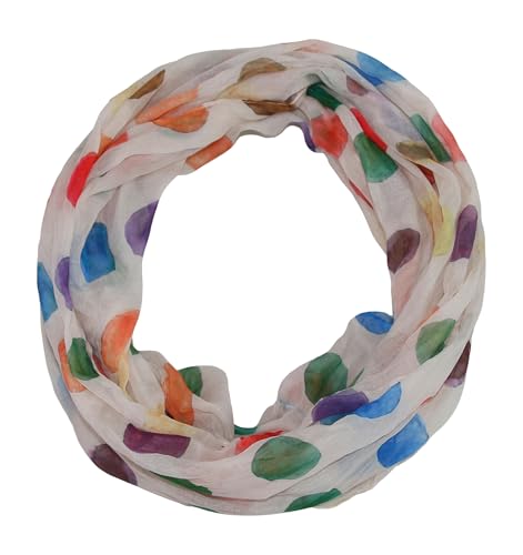 beybey® Damen Seide Loop Schal in herrlichen Farben und ein Batik Punkte Loopschal zum Verlieben Seidenschal (dx creme) von beybey