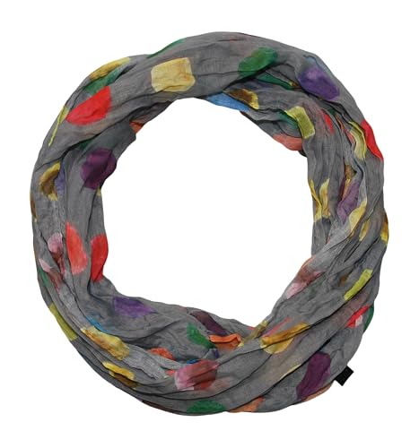 beybey® Damen Seide Loop Schal in herrlichen Farben und ein Batik Punkte Loopschal zum Verlieben Seidenschal (dx grau) von beybey