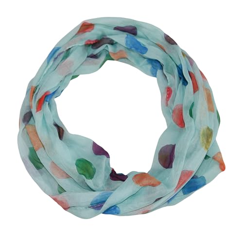 beybey® Damen Seide Loop Schal in herrlichen Farben und ein Batik Punkte Loopschal zum Verlieben Seidenschal (dx mint) von beybey