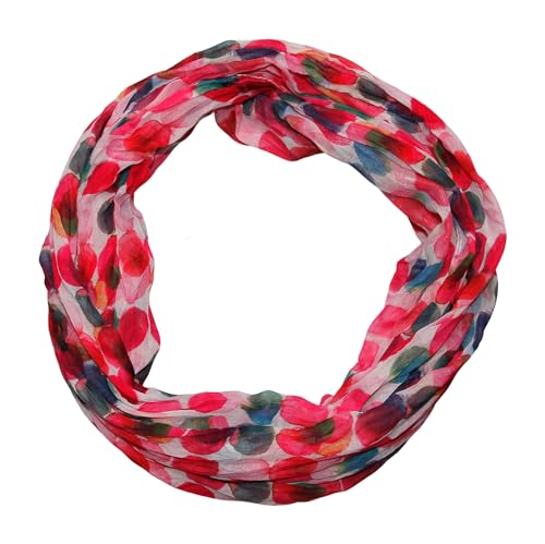 beybey® Damen Seide Loop Schal in herrlichen Farben und ein Batik Punkte Loopschal zum Verlieben Seidenschal (pink) von beybey