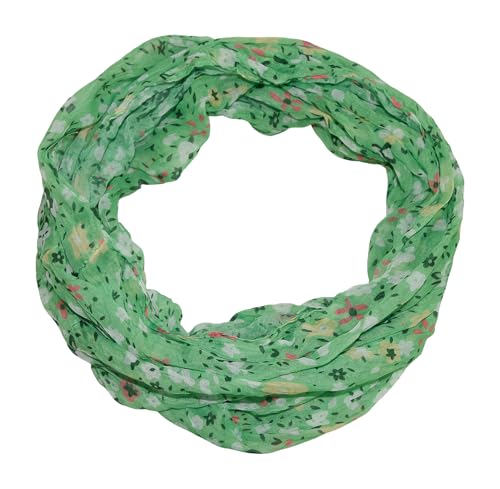 beybey® Damen Seide Loop Schal mit Blumenmuster - wunderschön und fein - Seidenschal - Loop Schal Damen - Schlauchschal Damen (Lux grün) von beybey
