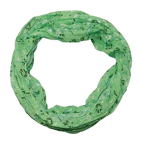 beybey® Damen Seide Loop Schal mit Blumenmuster - wunderschön und fein - Seidenschal - Loop Schal Damen - Schlauchschal Damen (SX8 green) von beybey
