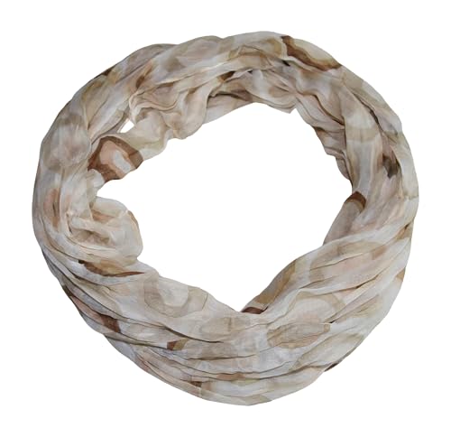 beybey® Trance Edition Damen Seide Loop Schal in herrlichen Farben - ein Seidenschal zum Verlieben (K beige) von beybey