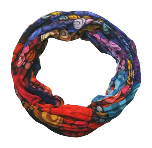 beybey® Trance Edition Damen Seide Loop Schal in herrlichen Farben - ein Seidenschal zum Verlieben (bunt blau) von beybey