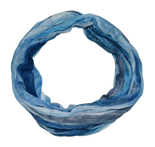 beybey® Trance Edition Damen Seide Loop Schal in herrlichen Farben - ein Seidenschal zum Verlieben (dx blau) von beybey