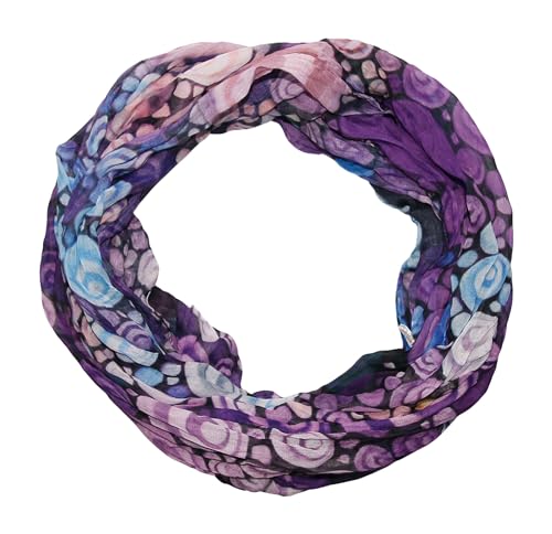 beybey® Trance Edition Damen Seide Loop Schal in herrlichen Farben - ein Seidenschal zum Verlieben (lila) von beybey