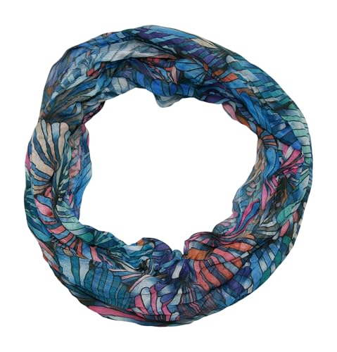 beybey® feiner Batik Damen Seide Loop Schal in unwiderstehlichen Farben - hochwertiger Seidenschal - Schweizer Alpen (sws blau) von beybey