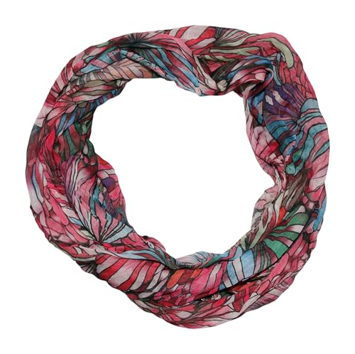 beybey® feiner Batik Damen Seide Loop Schal in unwiderstehlichen Farben - hochwertiger Seidenschal - Schweizer Alpen (sws rot) von beybey
