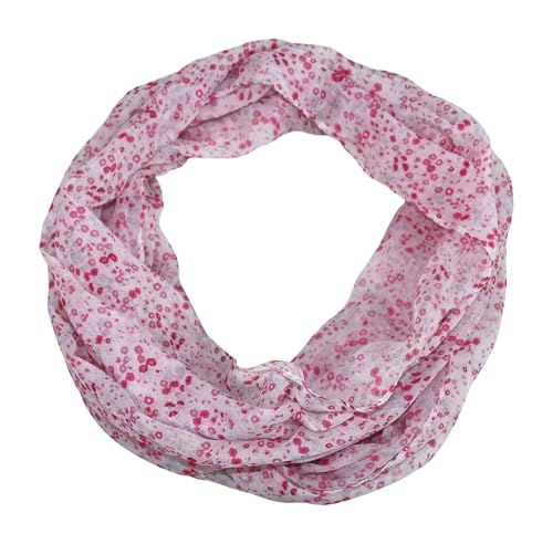 beybey® feiner Damen Loop Schal aus Seide und Viskose mit Blümchen Muster - Frühlingserwachen und die Brise des Lebens. (rosa) von beybey