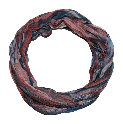 beybey® feiner Damen Seidenschal herrlich sanft - Regenbogen Farben Loop Schal Damen (braun) von beybey