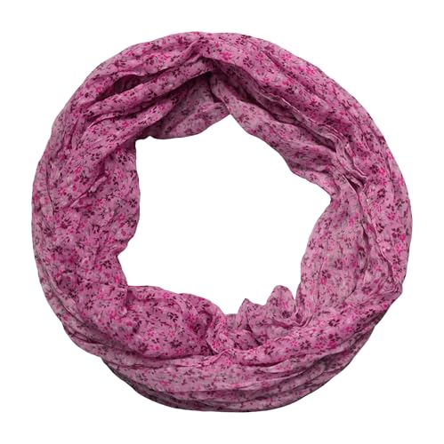 beybey® zarter Damen Loop Schal aus einem sehr feinen Material aus Seide und Baumwolle und in exkluisve Farben. (Blümchen rosa) von beybey