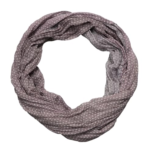 beybey® zarter Damen Loop Schal aus einem sehr feinen Material aus Seide und Baumwolle und in exkluisve Farben. (Punkte taupe) von beybey