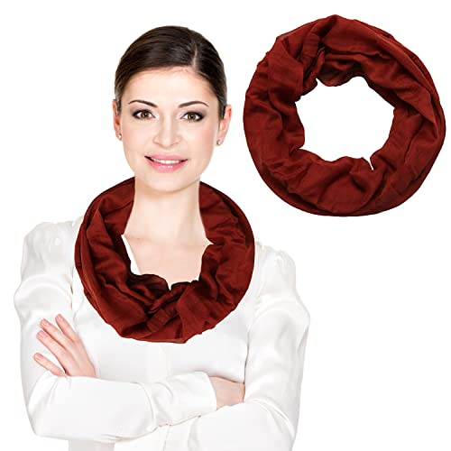 beybey® Modischer Schlauchschal Damen - Praktischer Loop Schal für vielseitige Styles - Loop Schal Damen (weinrot) von beybey