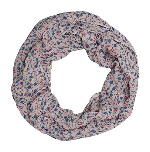 Damen Seide Loop Schal Flamingo Blumen schmal (B rosa) von beybey