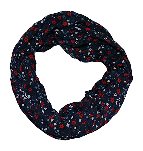 leichtes Seidentuch für die elegante Dame mit wunderschönen Blumen Damen Seide Loop Schal (trance blau) von beybey