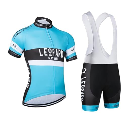 beyleaycau Herren Kurzarm Fahrradtrikot Sets Sommer Schnelltrocken Atmungsaktive Fahrradshirt und Trägershorts Maßgeschneiderte Pro-Team Fahrradausrüstung hellblau M von beyleaycau