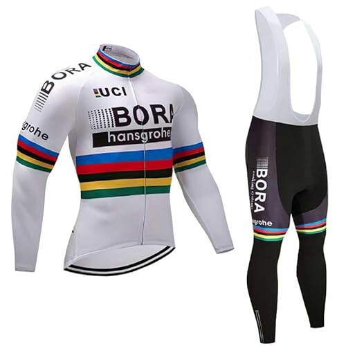 beyleaycau Herren Langarm-Radfahren Trikot Sets Herbst Radfahren Kleidung mit Gel gepolstert Bib Tights von beyleaycau