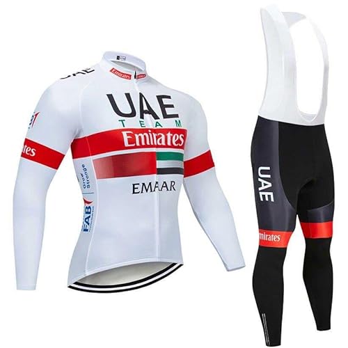 beyleaycau Herren Radsport Set Herbst Fleece Thermisches Radtrikot mit durchgehendem Reißverschluss inklusive Gel gepolsterte Trägerhose Atmungsaktiv Schnell trocknend von beyleaycau